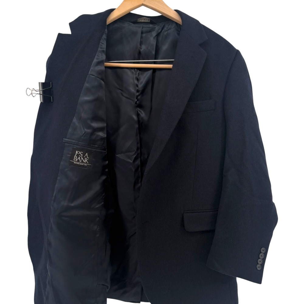Jos A Bank Navy Blue 100% Camel Hair Blazer Sport Coat 44R Two Button Jacket